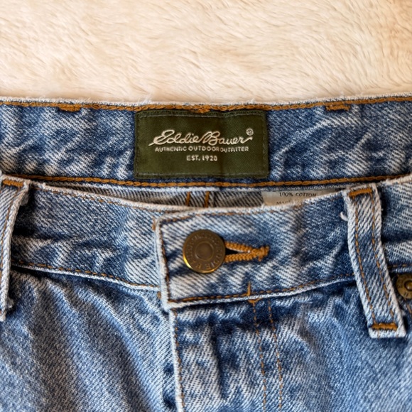 Eddie Bauer Vintage 90s Relaxed Fit Jeans 34x29 Light Wash - Picture 6 of 10